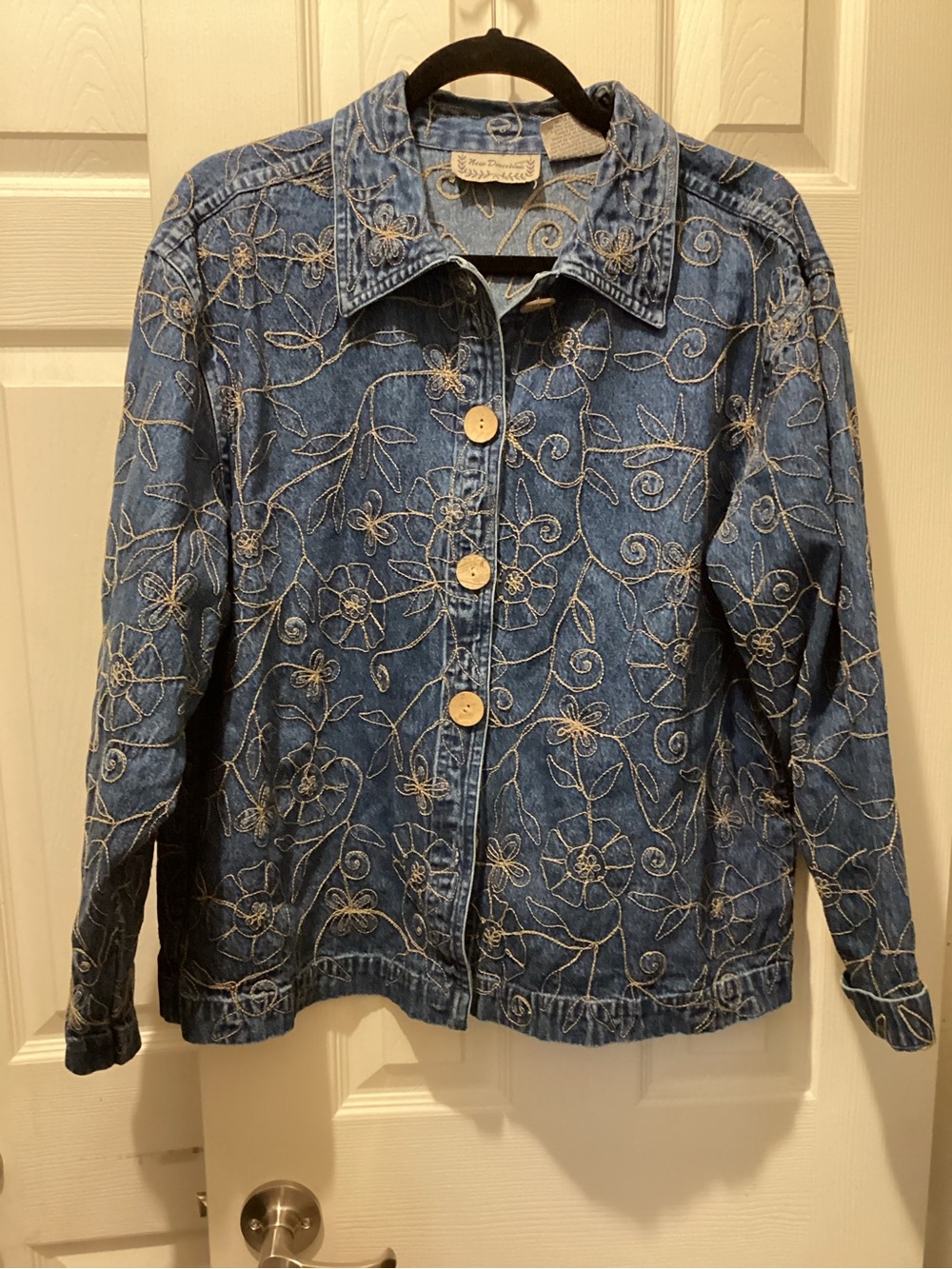 new directions Blue Embroidered Denim Jacket